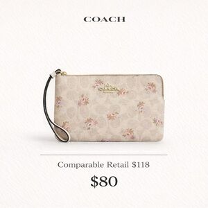 Coach Beige Floral Wristlet